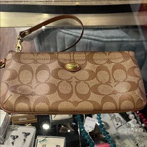 Coach Tan Signature Wristlet